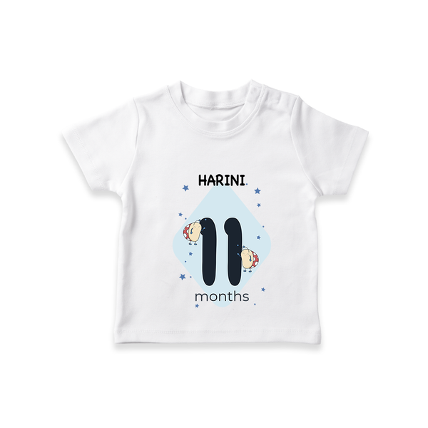 Commemorate your little one's 11th month with a customized T-Shirt - WHITE - 0 - 5 Months Old (Chest 17")