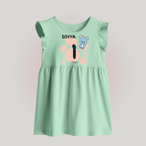 Baby Baby Frock Birthday Outfit - 1st Year | Personalized Baby Frock | Cozy Cotton Fabric - MINT GREEN - 0 - 3 Months Old (Chest 17")