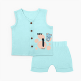 Baby Jabla Set Birthday Outfit - 1st Year | Personalized Jabla Set | Cozy Cotton Fabric - BABY BLUE - 0 - 3 Months Old (Chest 9.8")