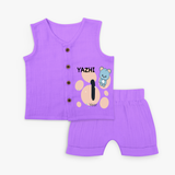 Commemorate your little one's 1st year with a customized Jabla Set - PURPLE - 0 - 3 Months Old (Chest 9.8")