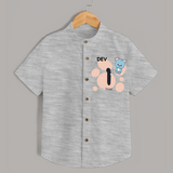 Baby Shirt Birthday Outfit - 1st Year | Personalized Shirt | Cozy Cotton Fabric - GREY - 0 - 6 Months Old (Chest 23")