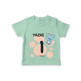 Commemorate your little one's 1st year with a customized T-Shirt - MINT GREEN - 0 - 5 Months Old (Chest 17")