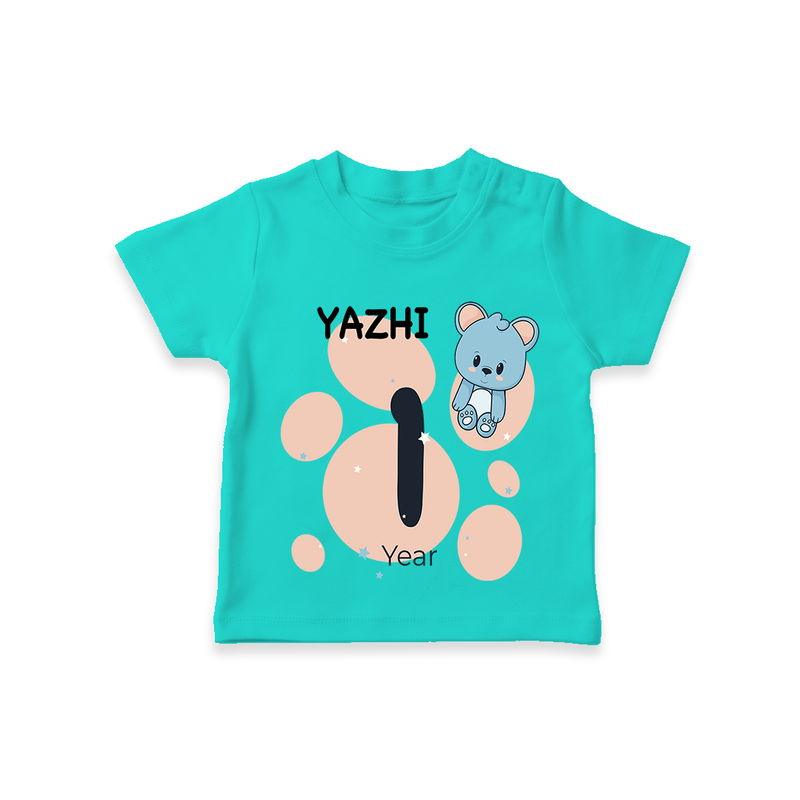 Commemorate your little one's 1st year with a customized T-Shirt - TEAL - 0 - 5 Months Old (Chest 17")