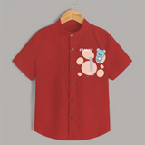 Baby Shirt Birthday Outfit - 1st Year | Personalized Shirt | Cozy Cotton Fabric - RED - 0 - 6 Months Old (Chest 23")