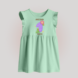 Celebrate Baby's 1st Month | Custom Baby Frock | Premium Cotton - MINT GREEN - 0 - 3 Months Old (Chest 17")