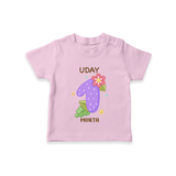 Celebrate Baby's 1st Month | Custom T-Shirt | Premium Cotton - BABY PINK - 0-5 Months Old (Chest 17")