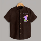 Celebrate Baby's 1st Month | Custom Shirt | Premium Cotton - CHOCOLATE BROWN - 0 - 6 Months Old (Chest 23")