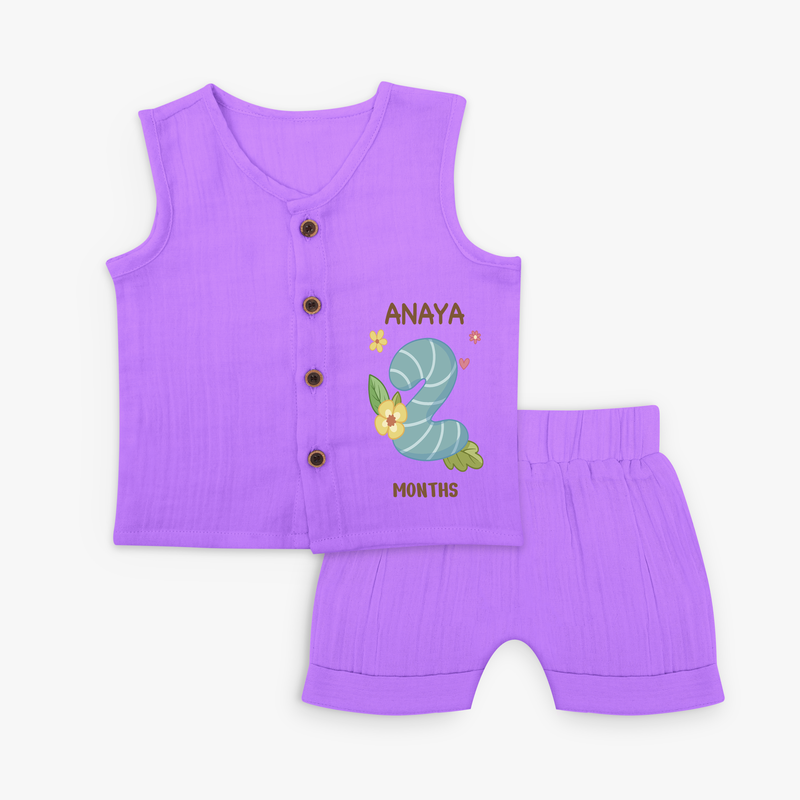 Memorialize your little one's Second month with a personalized Jabla set - PURPLE - 0 - 3 Months Old (Chest 9.8")