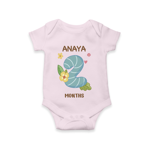 Memorialize your little one's Second month with a personalized romper/onesie - BABY PINK - 0 - 3 Months Old (Chest 16")