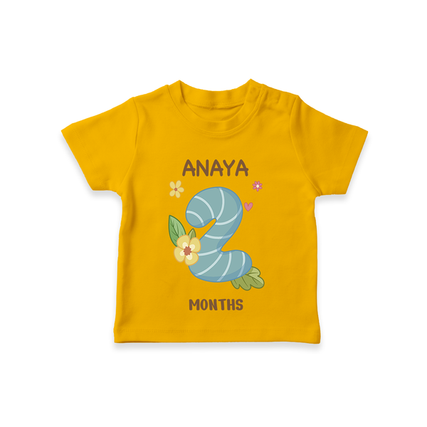 Memorialize your little one's Second month with a personalized kids T-shirts - CHROME YELLOW - 0 - 5 Months Old (Chest 17")