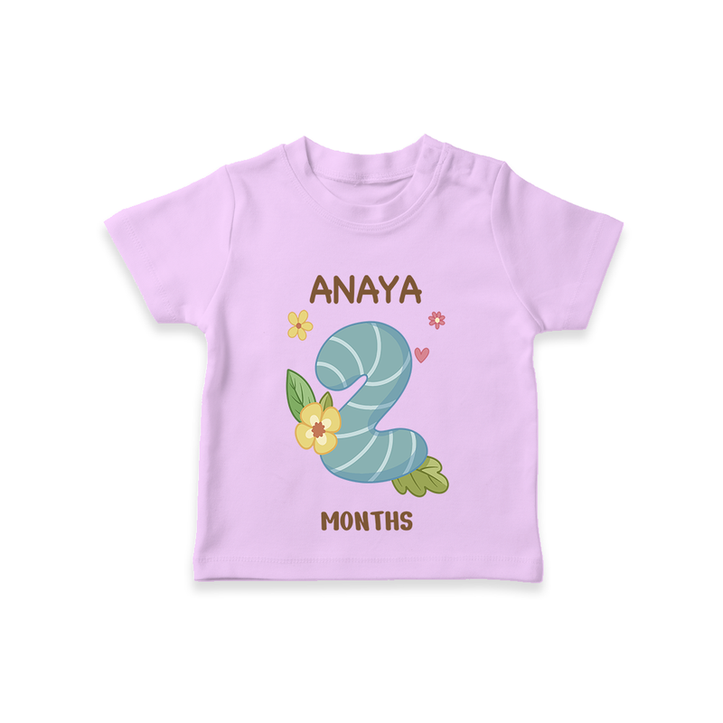 Memorialize your little one's Second month with a personalized kids T-shirts - LILAC - 0 - 5 Months Old (Chest 17")
