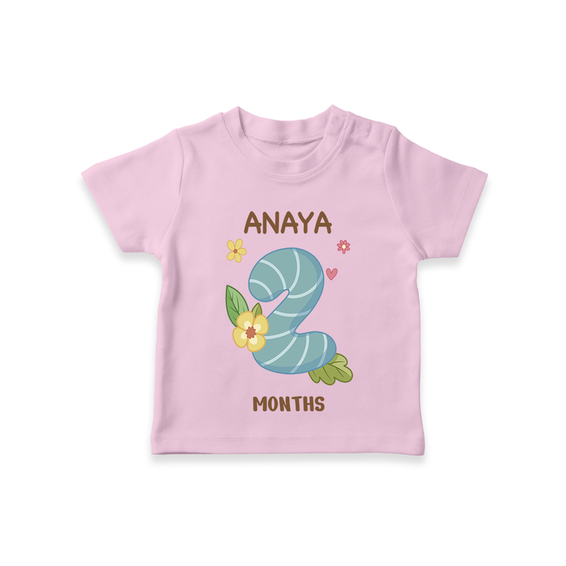 Memorialize your little one's Second month with a personalized kids T-shirts - PINK - 0 - 5 Months Old (Chest 17")