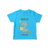 Memorialize your little one's Second month with a personalized kids T-shirts - SKY BLUE - 0 - 5 Months Old (Chest 17")