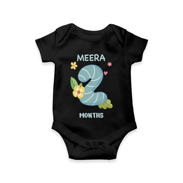 Memorialize your little one's Second month with a personalized romper/onesie - BLACK - 0 - 3 Months Old (Chest 16")