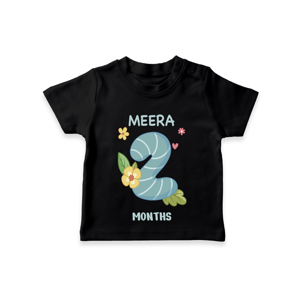 Memorialize your little one's Second month with a personalized kids T-shirts - BLACK - 0 - 5 Months Old (Chest 17")