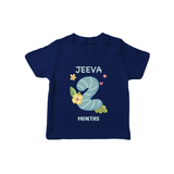 Celebrate Baby's 2nd Month | Custom T-Shirt | Premium Cotton - NAVY BLUE - 0-5 Months Old (Chest 17")