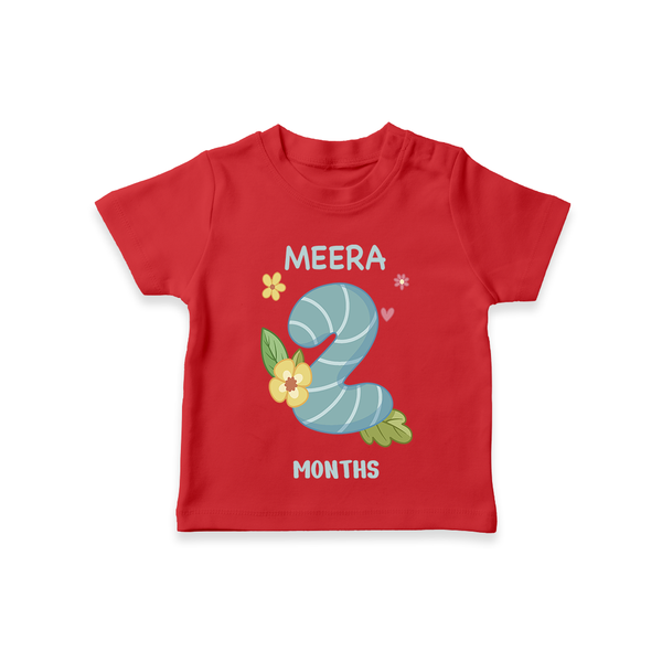 Memorialize your little one's Second month with a personalized kids T-shirts - RED - 0 - 5 Months Old (Chest 17")