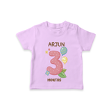 Memorialize your little one's Third month with a personalized kids T-shirts - LILAC - 0 - 5 Months Old (Chest 17")