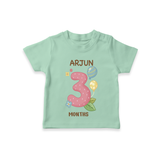 Memorialize your little one's Third month with a personalized kids T-shirts - MINT GREEN - 0 - 5 Months Old (Chest 17")
