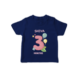 Celebrate Baby's 3rd Month | Custom T-Shirt | Premium Cotton - NAVY BLUE - 0-5 Months Old (Chest 17")