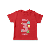 Celebrate Baby's 3rd Month | Custom T-Shirt | Premium Cotton - RED - 0-5 Months Old (Chest 17")