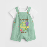 Celebrate Baby's 4th Month | Custom Dungaree Set | Premium Cotton - MINT GREEN - 0 - 5 Months Old (Chest 18")