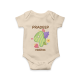 Celebrate Baby's 4th Month | Custom Romper/Onesie | Premium Cotton - IVORY - New Born (Chest 14")