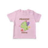 Celebrate Baby's 4th Month | Custom T-Shirt | Premium Cotton - BABY PINK - 0-5 Months Old (Chest 17")
