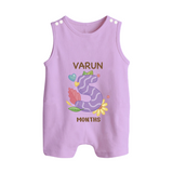 Celebrate Baby's 5th Month | Custom Romper Suit/ Sleeveless Romper | Premium Cotton - LILAC - 0 - 5 Months Old (Chest 18")