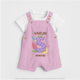 Celebrate Baby's 5th Month | Custom Dungaree Set | Premium Cotton - BABY PINK - 0 - 5 Months Old (Chest 18")