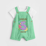 Celebrate Baby's 5th Month | Custom Dungaree Set | Premium Cotton - GREEN - 0 - 5 Months Old (Chest 18")