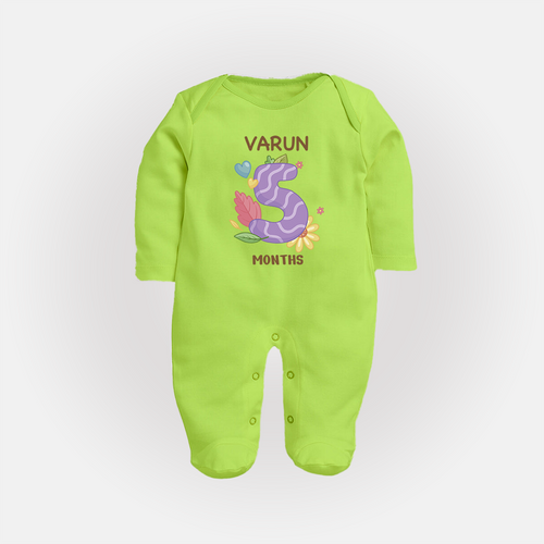 Celebrate Baby's 5th Month | Custom Full Sleeve Bodysuit/ Sleep Suit/ Jumpsuit | Premium Cotton