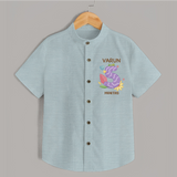 Celebrate Baby's 5th Month | Custom Shirt | Premium Cotton - ARCTIC BLUE - 0 - 6 Months Old (Chest 23")