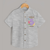 Celebrate Baby's 5th Month | Custom Shirt | Premium Cotton - GREY - 0 - 6 Months Old (Chest 23")