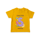 Memorialize your little one's Fifth month with a personalized kids T-shirts - CHROME YELLOW - 0 - 5 Months Old (Chest 17")