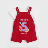 Celebrate Baby's 5th Month | Custom Dungaree Set | Premium Cotton - RED - 0 - 5 Months Old (Chest 18")