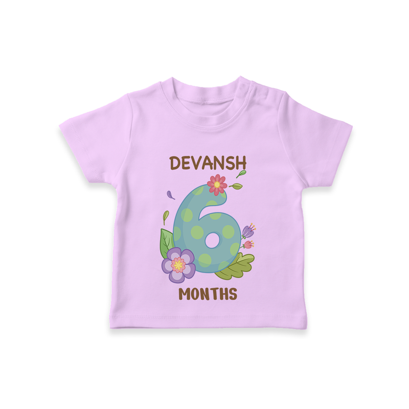 Memorialize your little one's Sixth month with a personalized kids T-shirts - LILAC - 0 - 5 Months Old (Chest 17")
