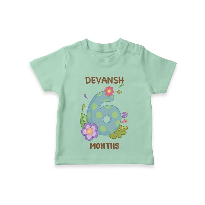 Memorialize your little one's Sixth month with a personalized kids T-shirts - MINT GREEN - 0 - 5 Months Old (Chest 17")