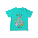 Memorialize your little one's Sixth month with a personalized kids T-shirts - TEAL - 0 - 5 Months Old (Chest 17")
