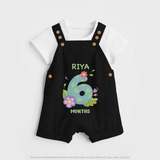 Celebrate Baby's 6th Month | Custom Dungaree Set | Premium Cotton - BLACK - 0 - 5 Months Old (Chest 18")