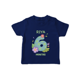 Celebrate Baby's 6th Month | Custom T-Shirt | Premium Cotton - NAVY BLUE - 0-5 Months Old (Chest 17")