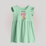 Celebrate Baby's 7th Month | Custom Baby Frock | Premium Cotton - MINT GREEN - 0 - 3 Months Old (Chest 17")