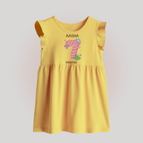 Celebrate Baby's 7th Month | Custom Baby Frock | Premium Cotton - PASTEL YELLOW - 0 - 3 Months Old (Chest 17")