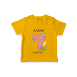 Celebrate Baby's 7th Month | Custom T-Shirt | Premium Cotton - CHROME YELLOW - 0-5 Months Old (Chest 17")