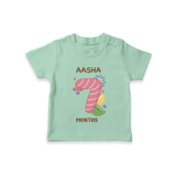 Celebrate Baby's 7th Month | Custom T-Shirt | Premium Cotton - MINT GREEN - 0-5 Months Old (Chest 17")