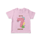 Memorialize your little one's Seventh month with a personalized kids T-shirts - PINK - 0 - 5 Months Old (Chest 17")