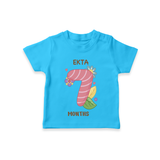 Memorialize your little one's Seventh month with a personalized kids T-shirts - SKY BLUE - 0 - 5 Months Old (Chest 17")