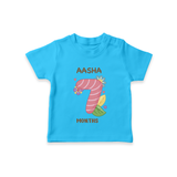 Celebrate Baby's 7th Month | Custom T-Shirt | Premium Cotton - SKY BLUE - 0-5 Months Old (Chest 17")