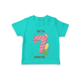 Memorialize your little one's Seventh month with a personalized kids T-shirts - TEAL - 0 - 5 Months Old (Chest 17")