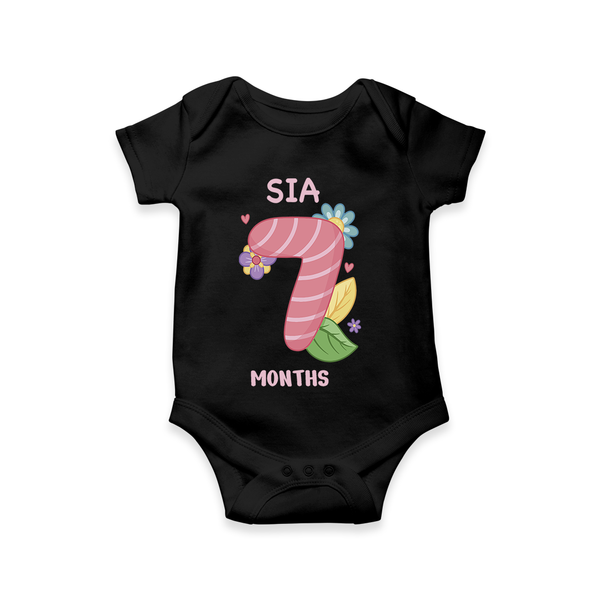 Memorialize your little one's Seventh month with a personalized romper/onesie - BLACK - 0 - 3 Months Old (Chest 16")